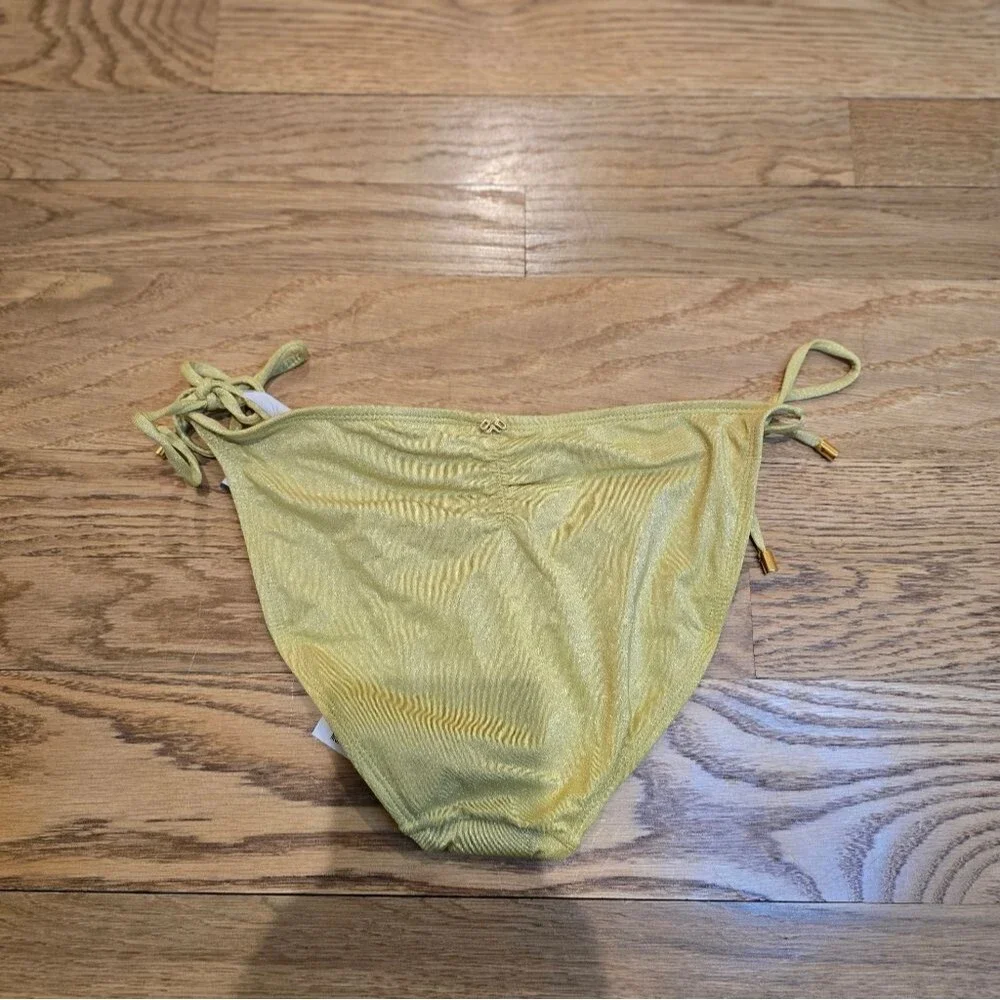 NWT PQ Yellow Haven Triangle String Bikini Swimwear Bottom Sz Medium